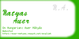 matyas auer business card