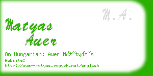 matyas auer business card